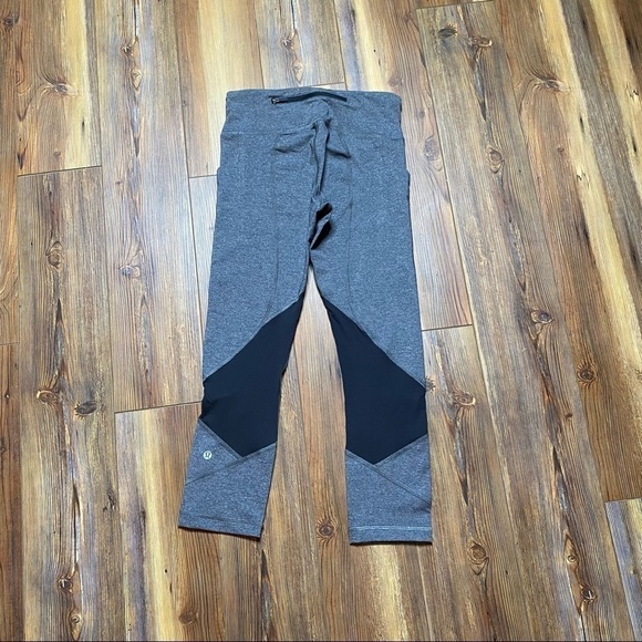 lululemon athletica Pants - Lululemon Leggings Pace Rival Crop Heather Black